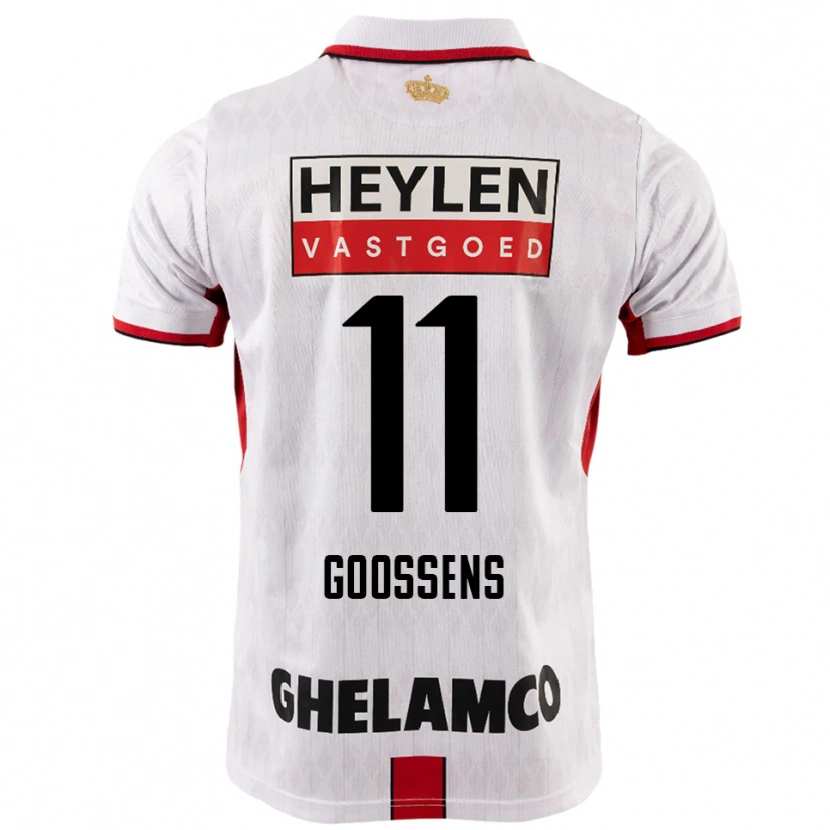 Danxen Herren Mattias Goossens #11 Weiß Rot Auswärtstrikot Trikot 2025/26 T-Shirt Schweiz