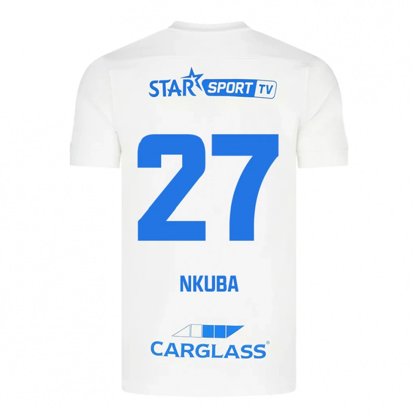 Danxen Herren Ken Nkuba #27 Weiß Blau Auswärtstrikot Trikot 2025/26 T-Shirt Schweiz