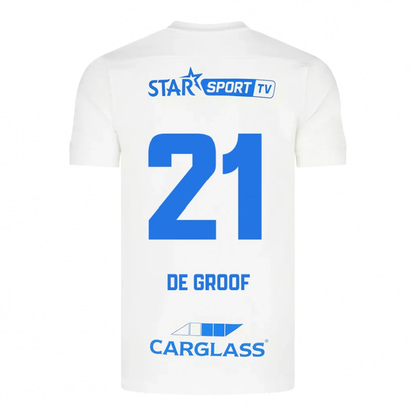 Danxen Herren Jens De Groof #21 Weiß Blau Auswärtstrikot Trikot 2025/26 T-Shirt Schweiz