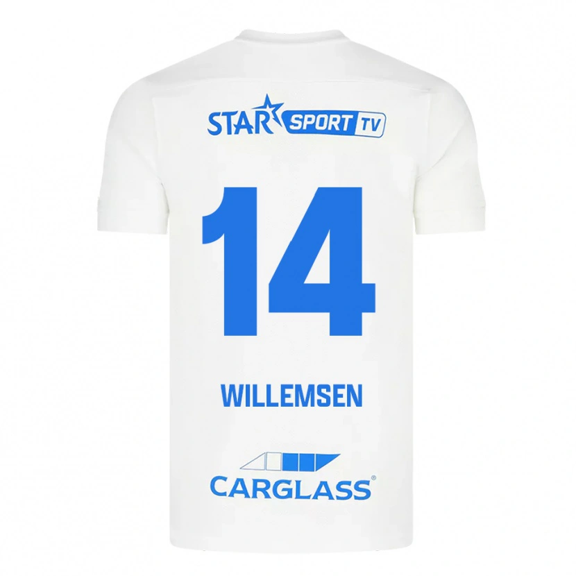Danxen Herren Wout Willemsen #14 Weiß Blau Auswärtstrikot Trikot 2025/26 T-Shirt Schweiz