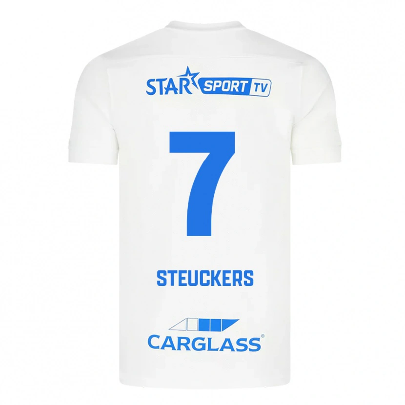 Danxen Herren Jarne Steuckers #7 Weiß Blau Auswärtstrikot Trikot 2025/26 T-Shirt Schweiz