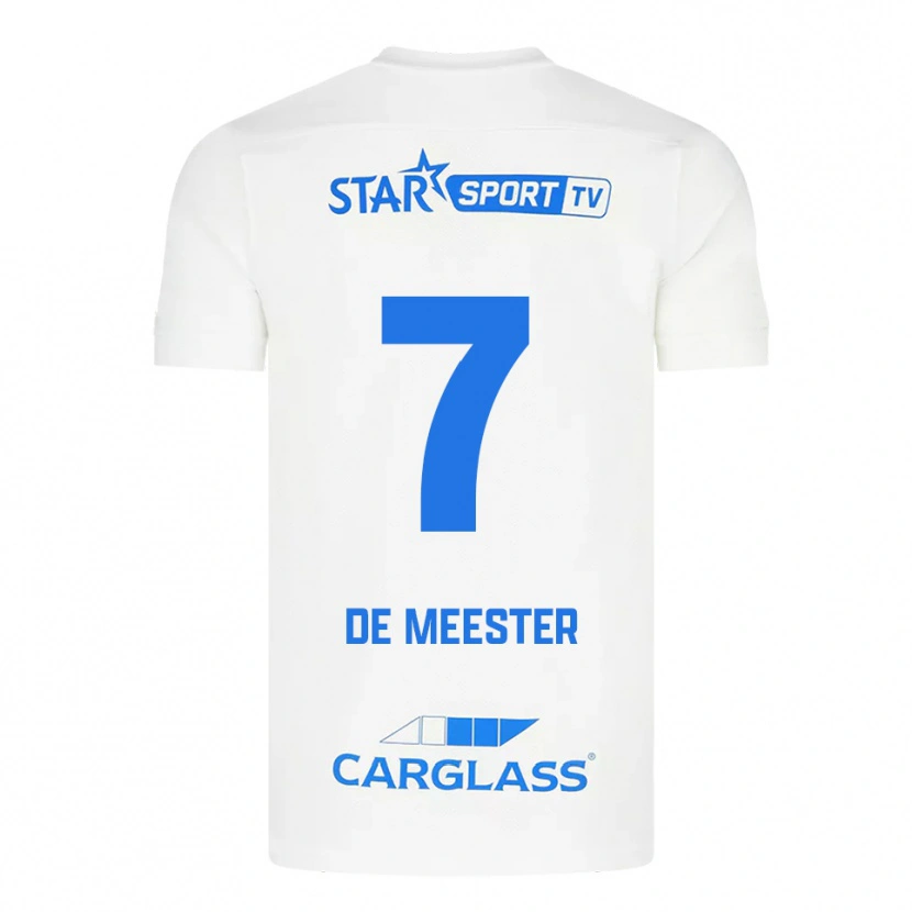 Danxen Herren Thirsa De Meester #7 Weiß Blau Auswärtstrikot Trikot 2025/26 T-Shirt Schweiz