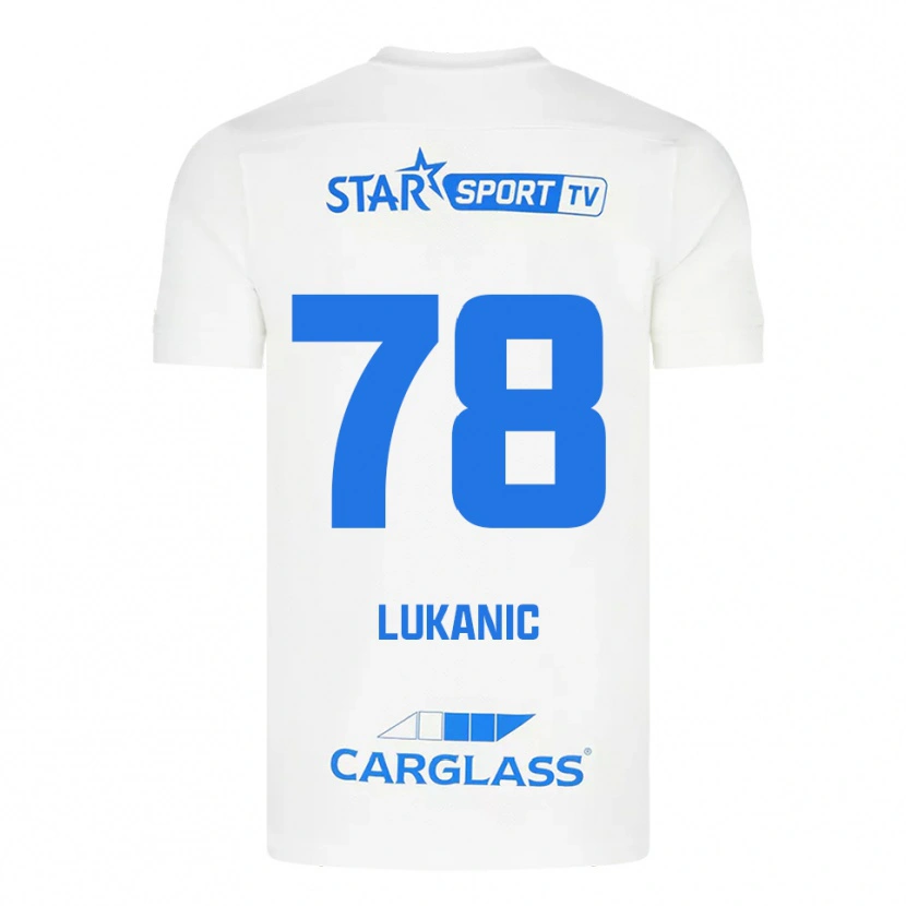 Danxen Herren Luka Lukanic #78 Weiß Blau Auswärtstrikot Trikot 2025/26 T-Shirt Schweiz