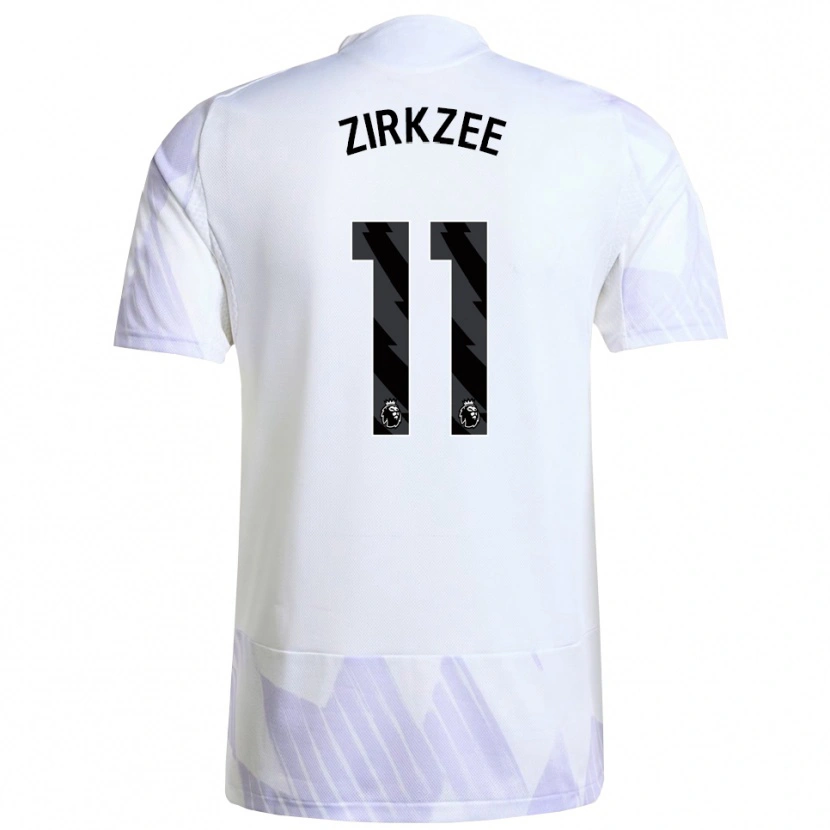 Danxen Herren Joshua Zirkzee #11 Weiß Lila Lila Auswärtstrikot Trikot 2025/26 T-Shirt Schweiz