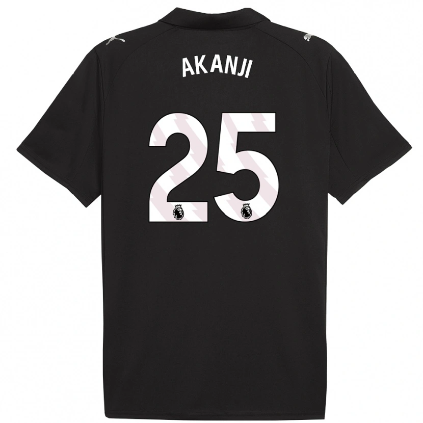 Danxen Herren Manuel Akanji #25 Schwarz Weiß Auswärtstrikot Trikot 2025/26 T-Shirt Schweiz
