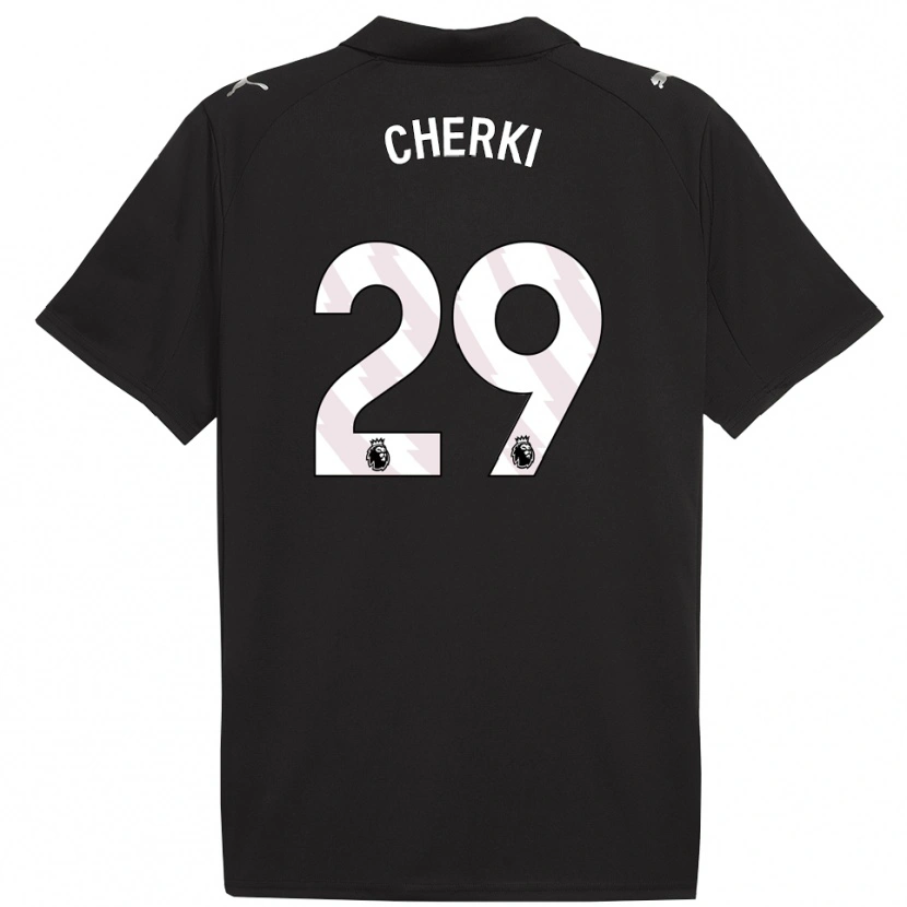 Danxen Herren Rayan Cherki #29 Schwarz Weiß Auswärtstrikot Trikot 2025/26 T-Shirt Schweiz