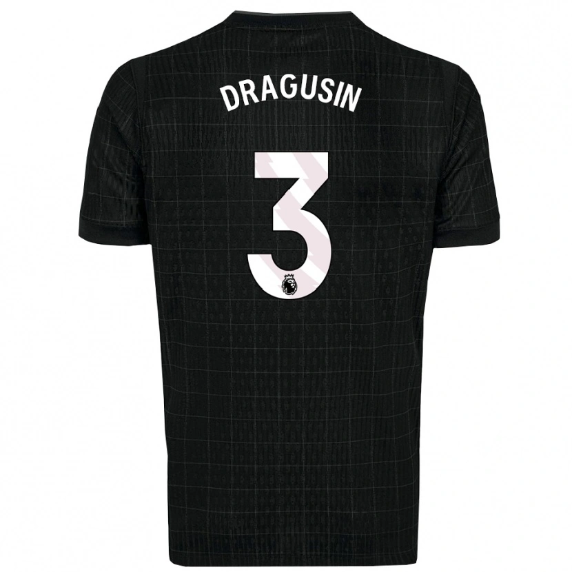 Danxen Herren Radu Drăgușin #3 Schwarz Grau Auswärtstrikot Trikot 2025/26 T-Shirt Schweiz