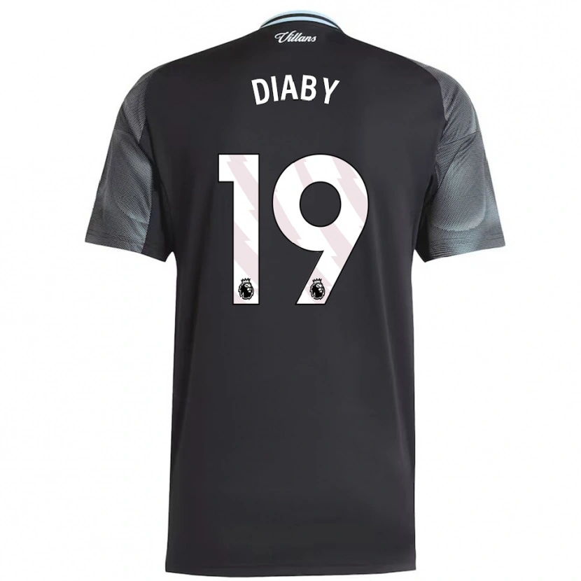 Danxen Herren Moussa Diaby #19 Schwarz Himmelblau Auswärtstrikot Trikot 2025/26 T-Shirt Schweiz