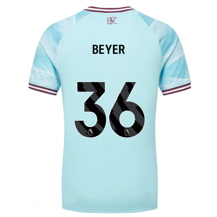 Danxen Herren Jordan Beyer #36 Himmelblau Burgunderrot Auswärtstrikot Trikot 2025/26 T-Shirt Schweiz