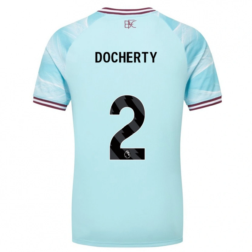 Danxen Herren Charley Docherty #2 Himmelblau Burgunderrot Auswärtstrikot Trikot 2025/26 T-Shirt Schweiz