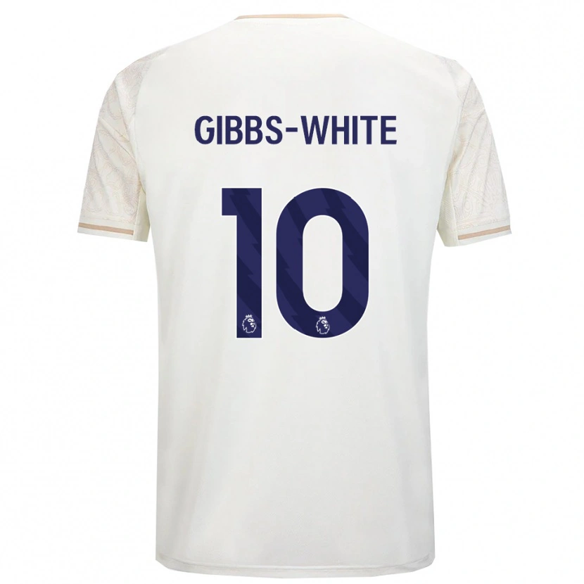 Danxen Herren Morgan Gibbs-White #10 Creme Weiß Schwarz Auswärtstrikot Trikot 2025/26 T-Shirt Schweiz