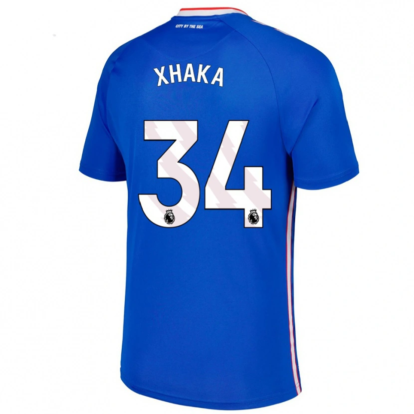 Danxen Herren Granit Xhaka #34 Blau Weiß Auswärtstrikot Trikot 2025/26 T-Shirt Schweiz