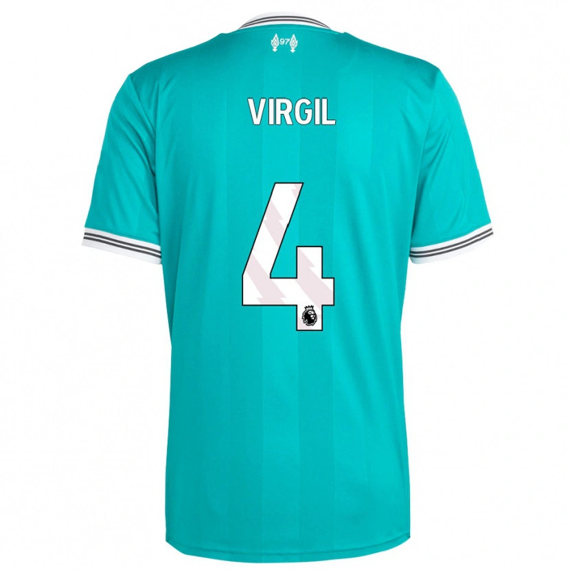 Danxen Herren Virgil Van Dijk #4 Grün Weiß Ausweichtrikot Trikot 2025/26 T-Shirt Schweiz