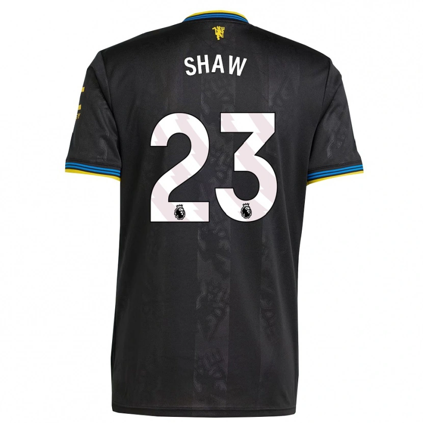 Danxen Herren Luke Shaw #23 Schwarz Gelb Blau Ausweichtrikot Trikot 2025/26 T-Shirt Schweiz
