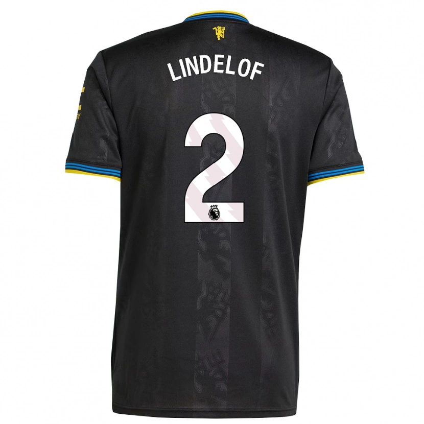 Danxen Herren Victor Lindelof #2 Schwarz Gelb Blau Ausweichtrikot Trikot 2025/26 T-Shirt Schweiz