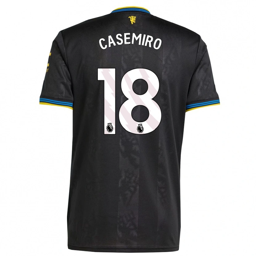 Danxen Herren Casemiro #18 Schwarz Gelb Blau Ausweichtrikot Trikot 2025/26 T-Shirt Schweiz