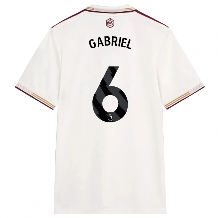 Danxen Herren Gabriel Magalhães #6 Creme Weiß Burgunderrot Ausweichtrikot Trikot 2025/26 T-Shirt Schweiz