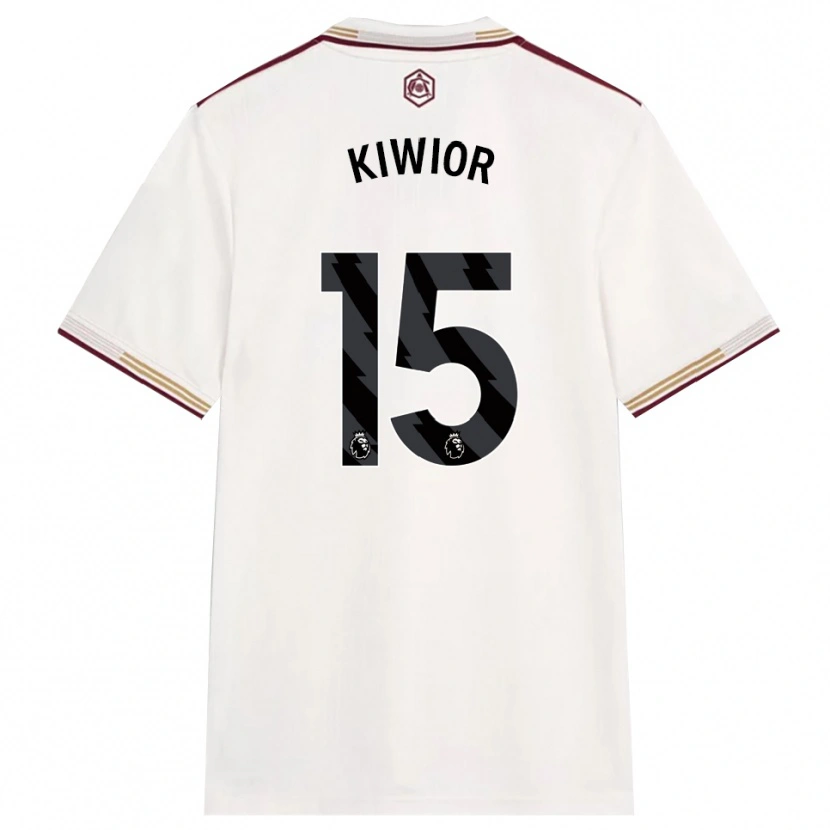 Danxen Herren Jakub Kiwior #15 Creme Weiß Burgunderrot Ausweichtrikot Trikot 2025/26 T-Shirt Schweiz