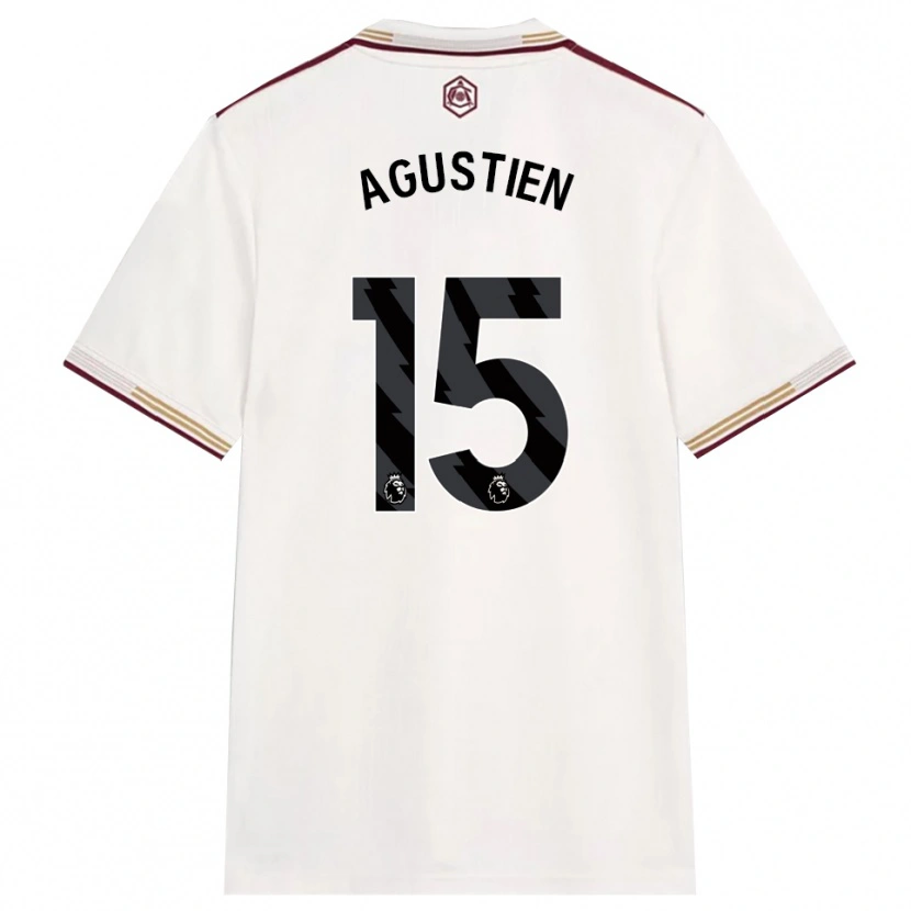 Danxen Herren Demiane Agustien #15 Creme Weiß Burgunderrot Ausweichtrikot Trikot 2025/26 T-Shirt Schweiz