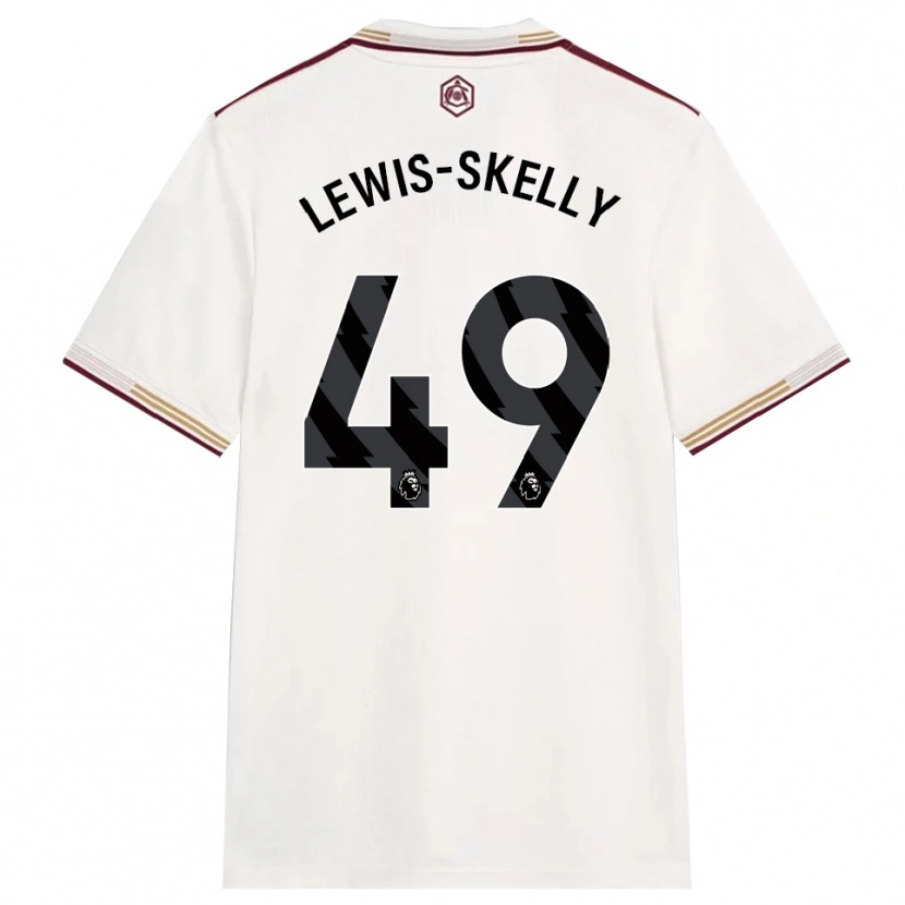 Danxen Herren Myles Lewis-Skelly #49 Creme Weiß Burgunderrot Ausweichtrikot Trikot 2025/26 T-Shirt Schweiz