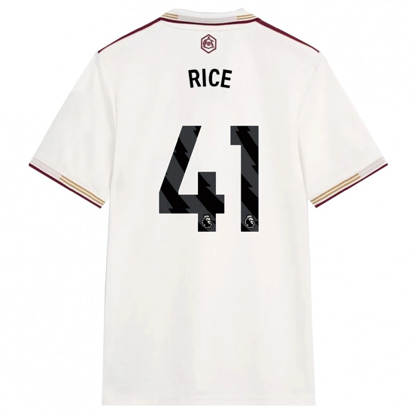 Danxen Herren Declan Rice #41 Creme Weiß Burgunderrot Ausweichtrikot Trikot 2025/26 T-Shirt Schweiz