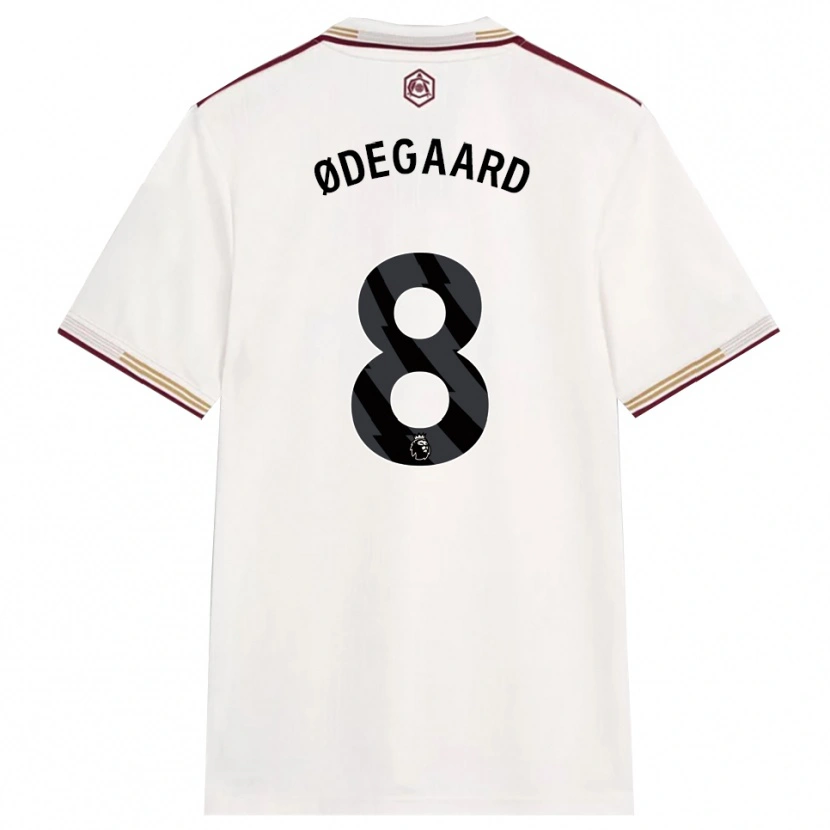Danxen Herren Martin Ødegaard #8 Creme Weiß Burgunderrot Ausweichtrikot Trikot 2025/26 T-Shirt Schweiz