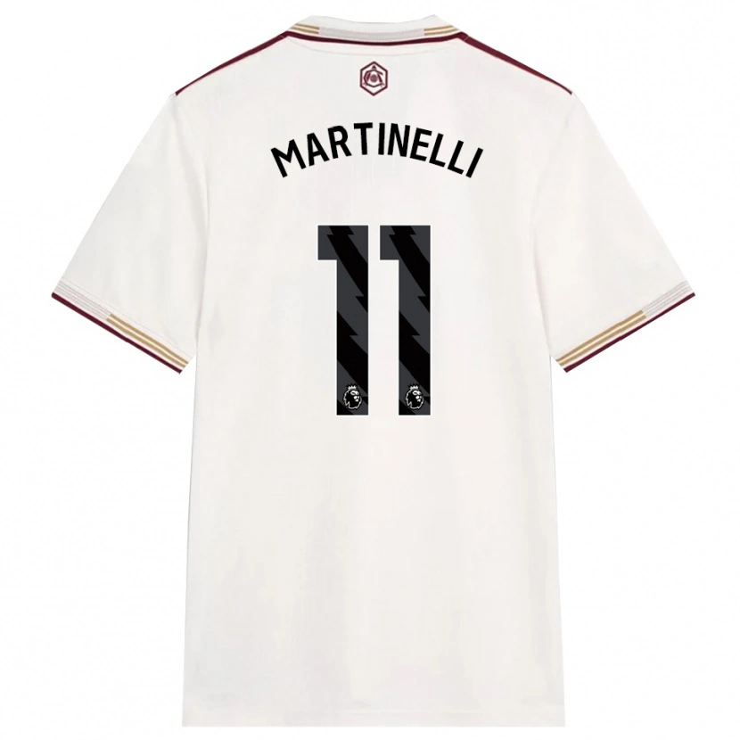 Danxen Herren Gabriel Martinelli #11 Creme Weiß Burgunderrot Ausweichtrikot Trikot 2025/26 T-Shirt Schweiz