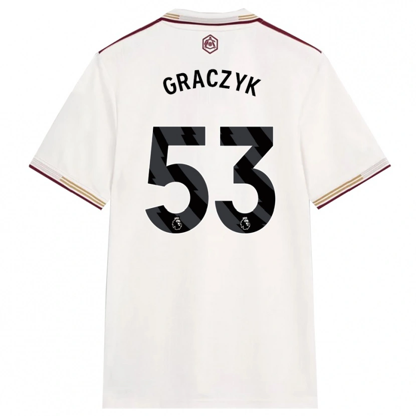 Danxen Herren Hubert Graczyk #53 Creme Weiß Burgunderrot Ausweichtrikot Trikot 2025/26 T-Shirt Schweiz