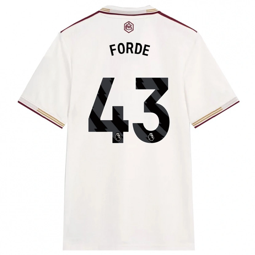 Danxen Herren Romari Forde #43 Creme Weiß Burgunderrot Ausweichtrikot Trikot 2025/26 T-Shirt Schweiz