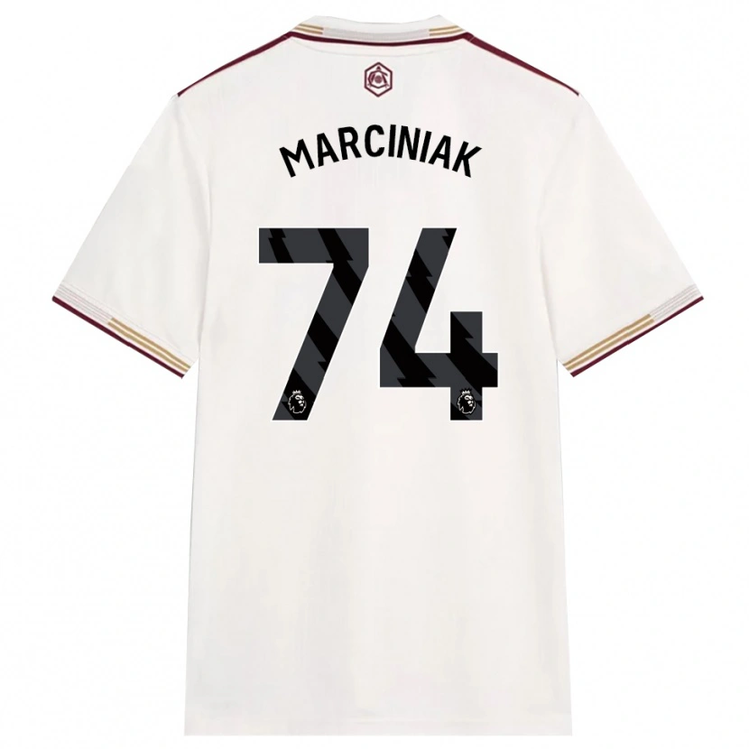 Danxen Herren Alex Marciniak #74 Creme Weiß Burgunderrot Ausweichtrikot Trikot 2025/26 T-Shirt Schweiz