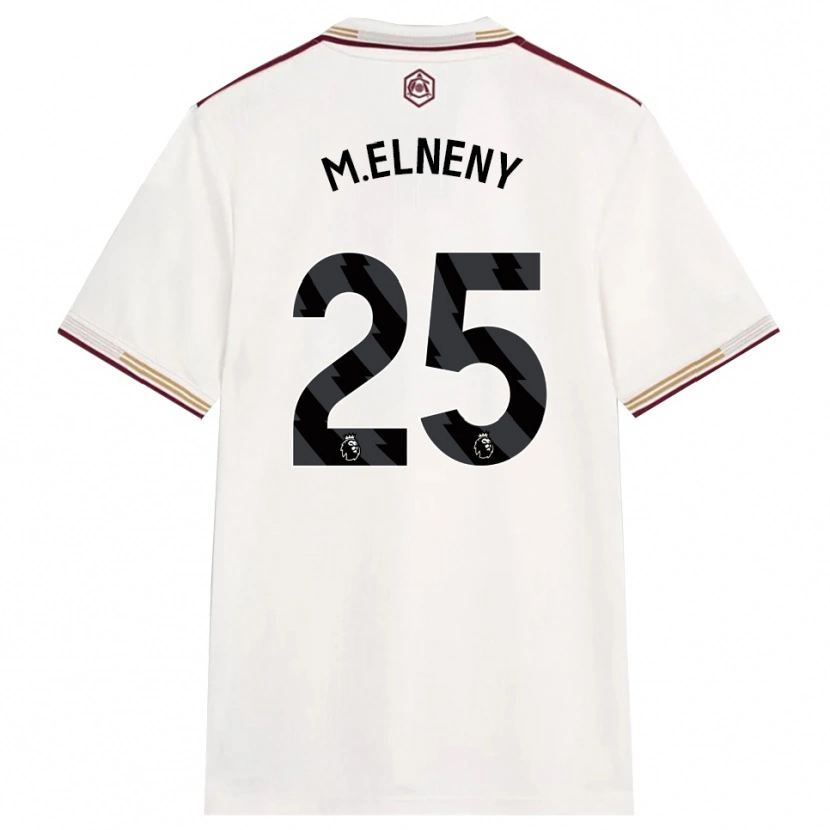 Danxen Herren Mohamed Elneny #25 Creme Weiß Burgunderrot Ausweichtrikot Trikot 2025/26 T-Shirt Schweiz