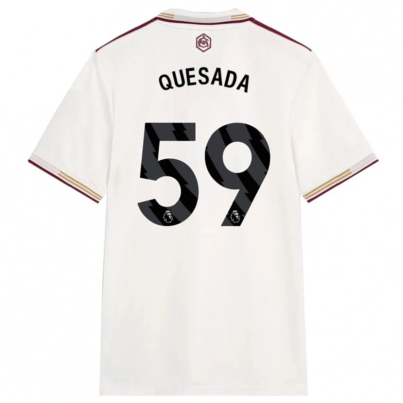 Danxen Herren Elián Quesada #59 Creme Weiß Burgunderrot Ausweichtrikot Trikot 2025/26 T-Shirt Schweiz
