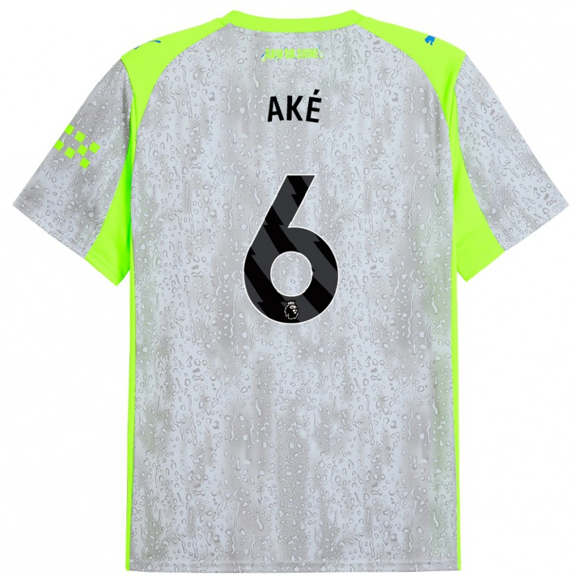 Danxen Herren Nathan Aké #6 Grau Gelb Ausweichtrikot Trikot 2025/26 T-Shirt Schweiz