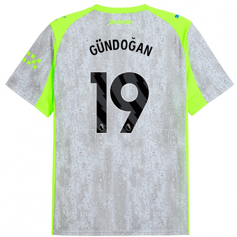 Danxen Herren İlkay Gündoğan #19 Grau Gelb Ausweichtrikot Trikot 2025/26 T-Shirt Schweiz