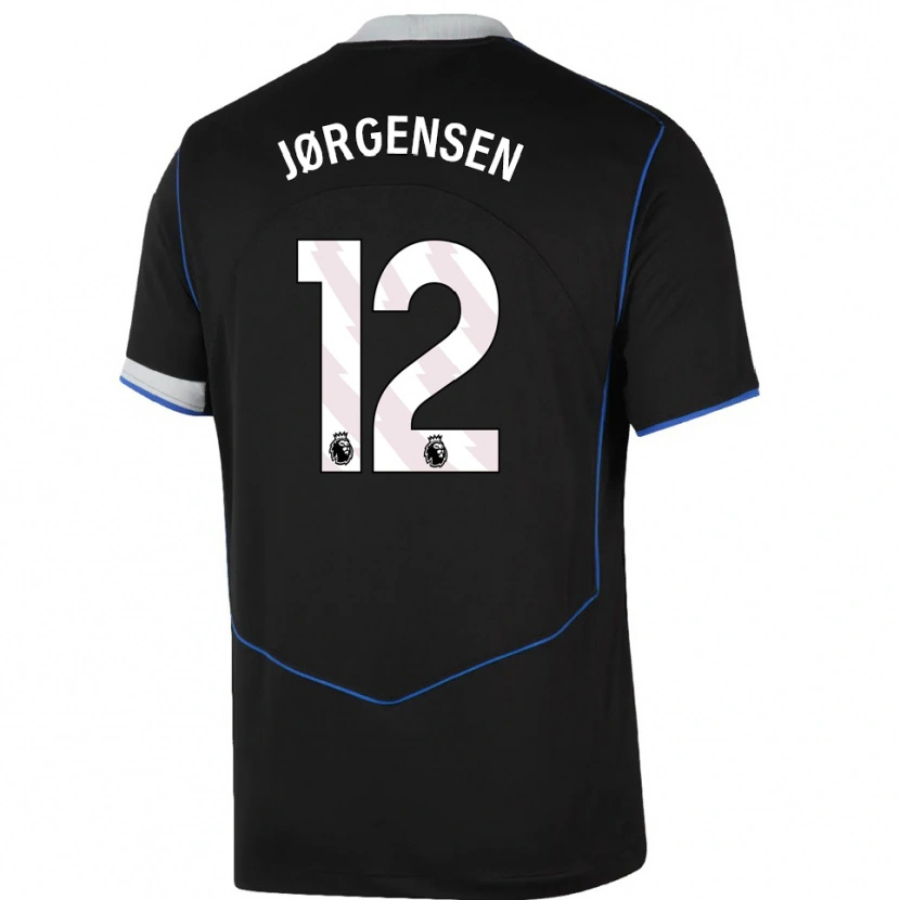 Danxen Herren Filip Jørgensen #12 Schwarz Blau Silber Ausweichtrikot Trikot 2025/26 T-Shirt Schweiz