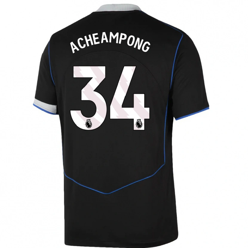Danxen Herren Josh Acheampong #34 Schwarz Blau Silber Ausweichtrikot Trikot 2025/26 T-Shirt Schweiz