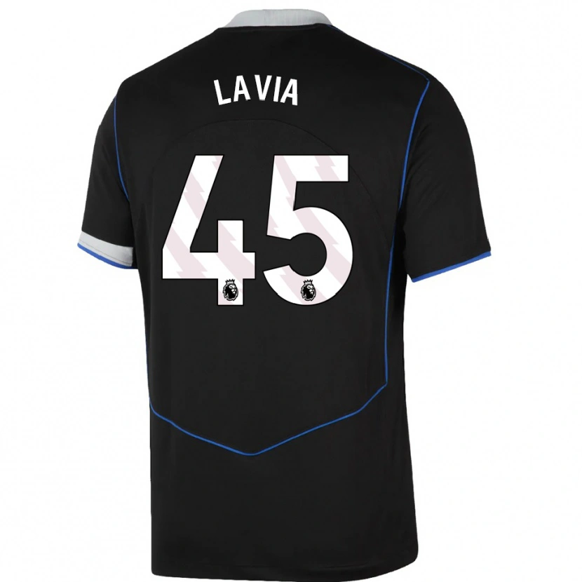 Danxen Herren Roméo Lavia #45 Schwarz Blau Silber Ausweichtrikot Trikot 2025/26 T-Shirt Schweiz