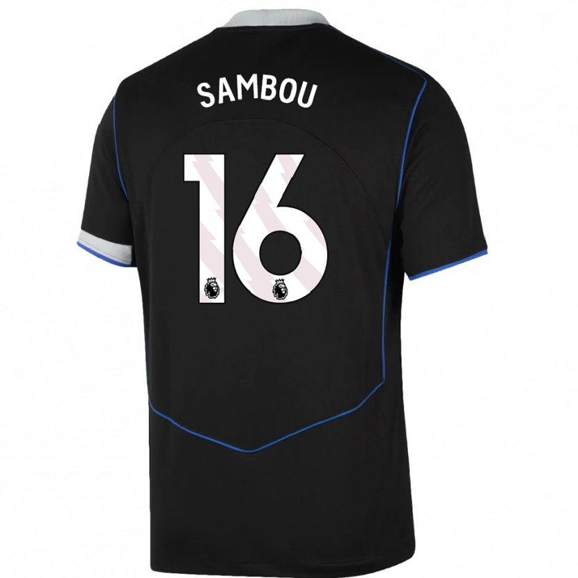 Danxen Herren Gabriel Sambou #16 Schwarz Blau Silber Ausweichtrikot Trikot 2025/26 T-Shirt Schweiz