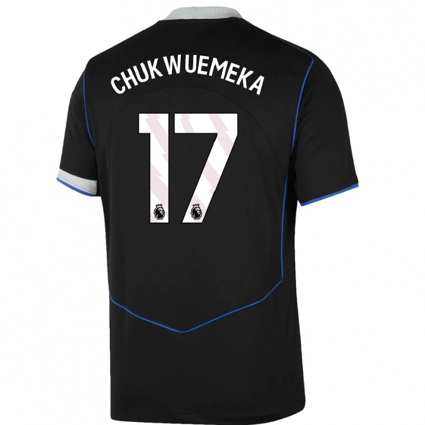 Danxen Herren Carney Chukwuemeka #17 Schwarz Blau Silber Ausweichtrikot Trikot 2025/26 T-Shirt Schweiz