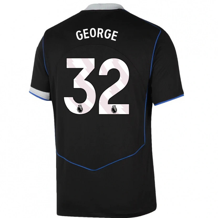 Danxen Herren Tyrique George #32 Schwarz Blau Silber Ausweichtrikot Trikot 2025/26 T-Shirt Schweiz