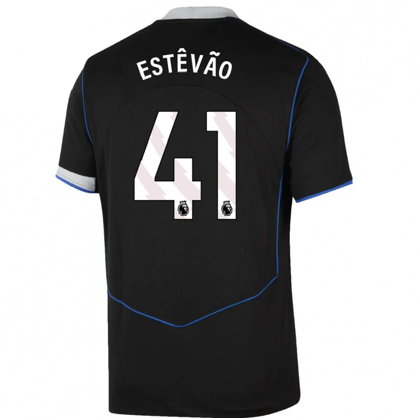 Danxen Herren Estêvão #41 Schwarz Blau Silber Ausweichtrikot Trikot 2025/26 T-Shirt Schweiz