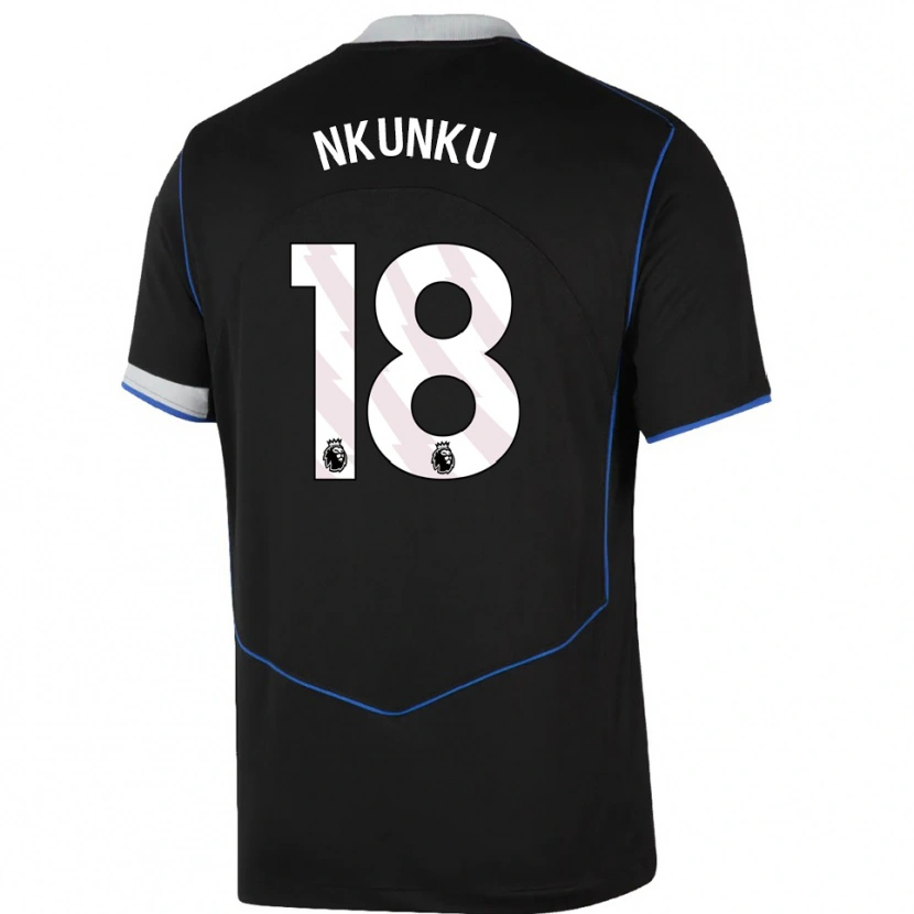 Danxen Herren Christopher Nkunku #18 Schwarz Blau Silber Ausweichtrikot Trikot 2025/26 T-Shirt Schweiz