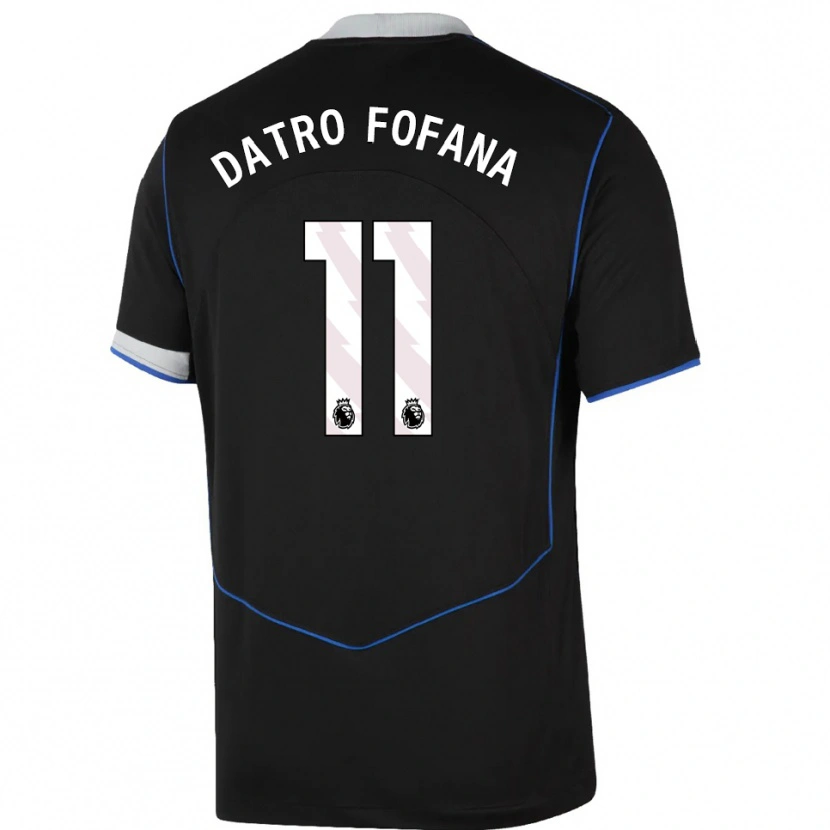 Danxen Herren David Datro Fofana #11 Schwarz Blau Silber Ausweichtrikot Trikot 2025/26 T-Shirt Schweiz