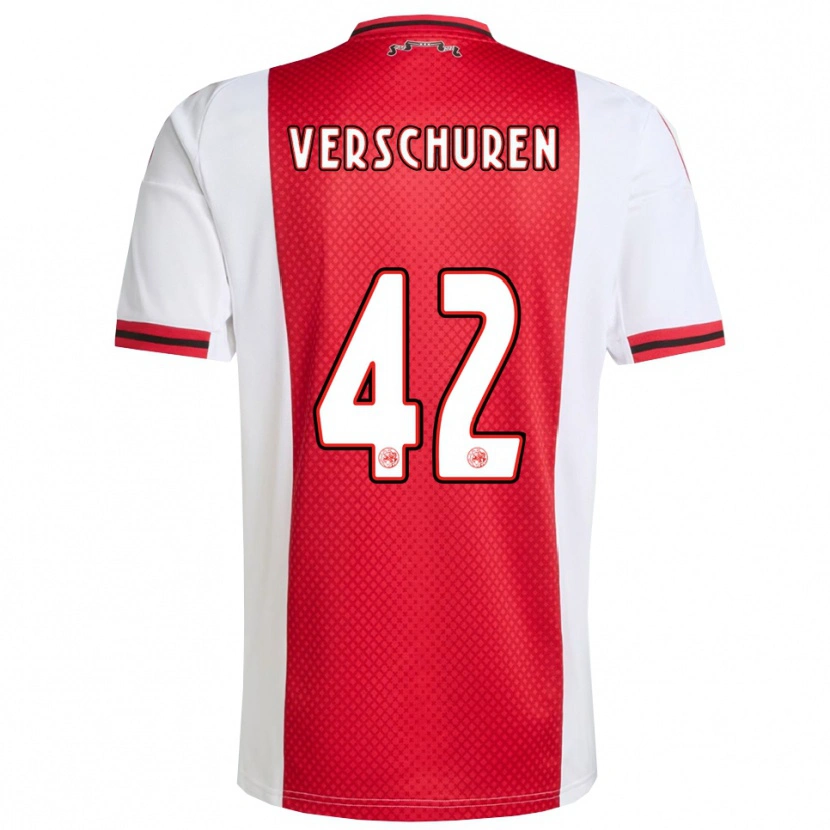 Danxen Damen Nick Verschuren #42 Rot Weiß Heimtrikot Trikot 2025/26 T-Shirt Schweiz