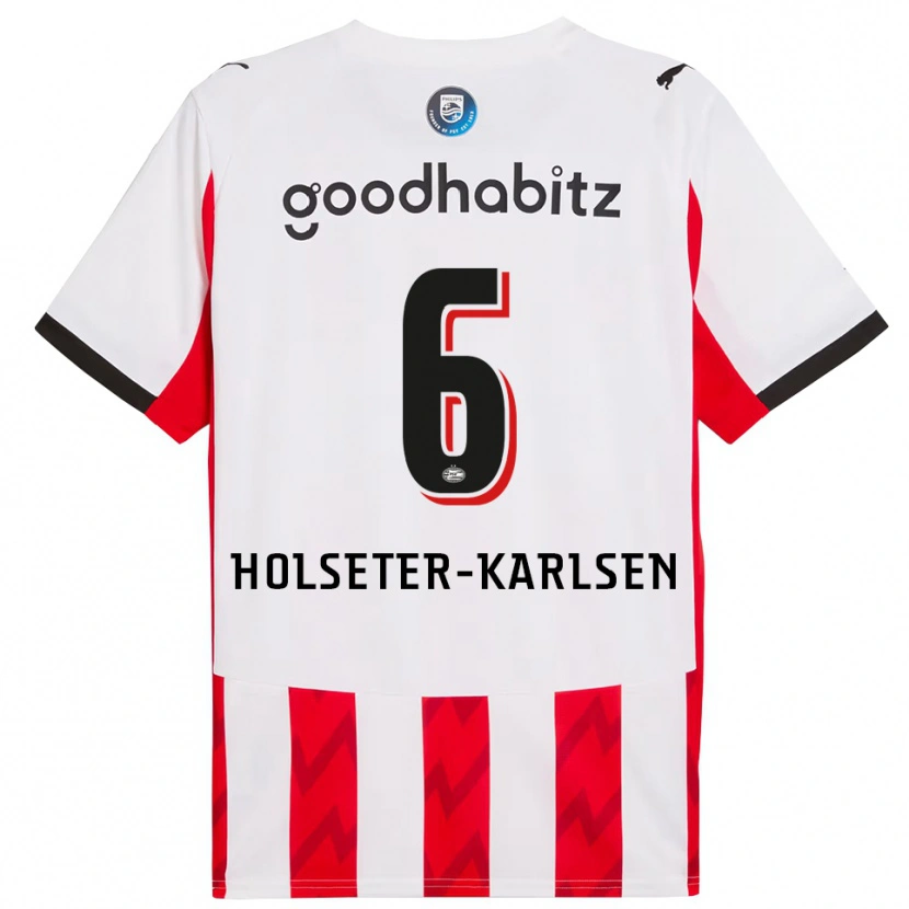 Danxen Damen Philip Holseter-Karlsen #6 Rot Weiß Heimtrikot Trikot 2025/26 T-Shirt Schweiz
