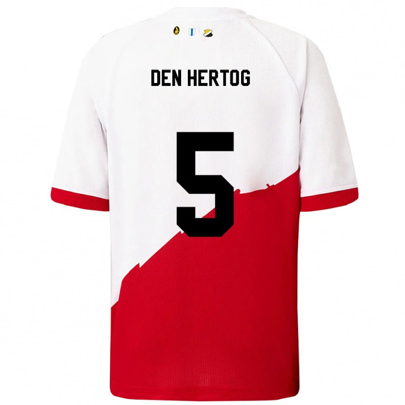 Danxen Damen Mees Den Hertog #5 Weiß Rot Heimtrikot Trikot 2025/26 T-Shirt Schweiz