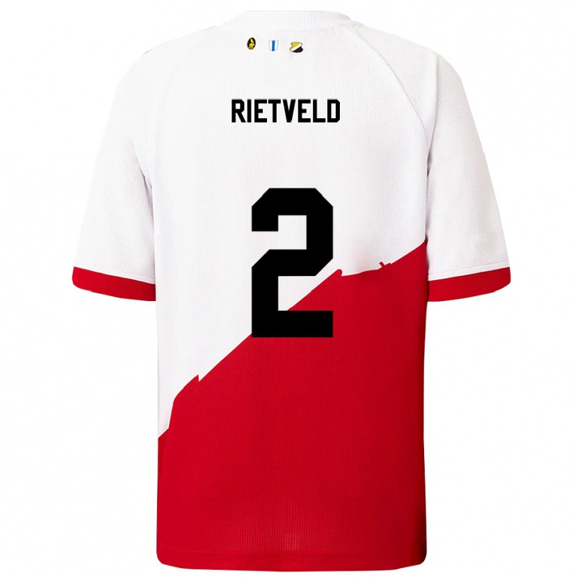 Danxen Damen Levi Rietveld #2 Weiß Rot Heimtrikot Trikot 2025/26 T-Shirt Schweiz