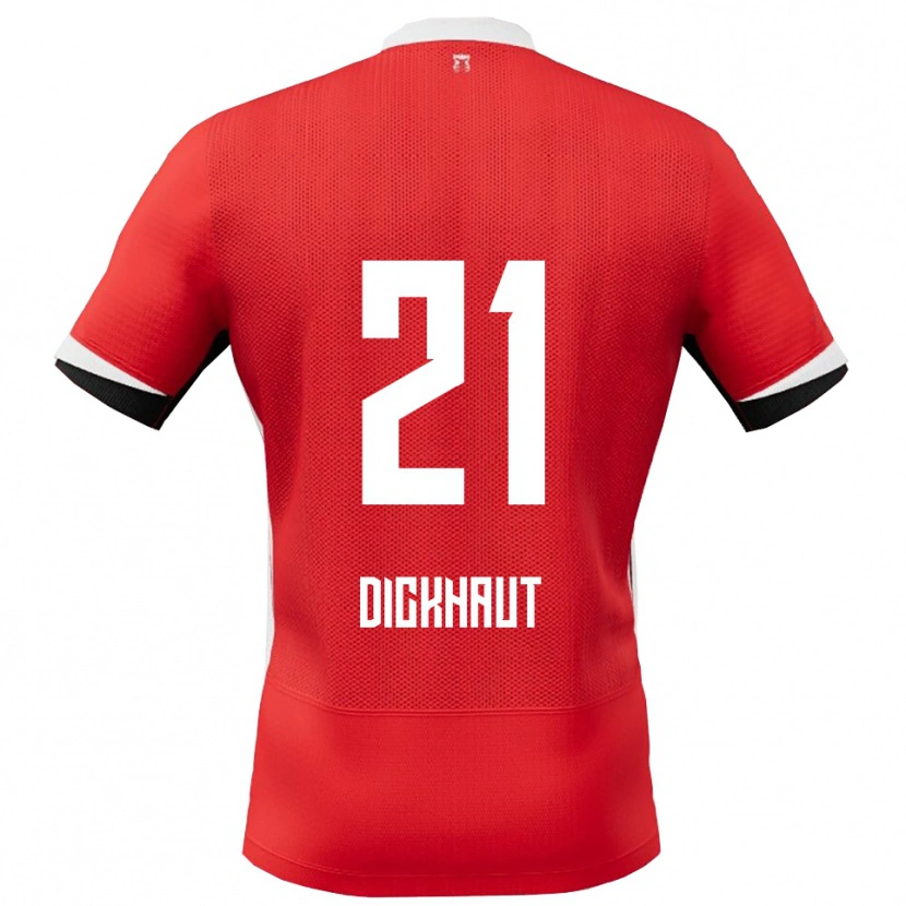 Danxen Damen Damian Dickhaut #21 Rot Weiß Heimtrikot Trikot 2025/26 T-Shirt Schweiz