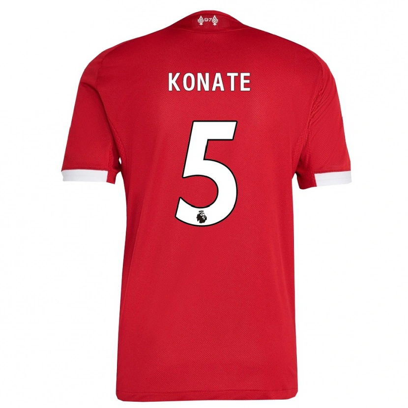 Danxen Damen Ibrahima Konaté #5 Rot Weiß Heimtrikot Trikot 2025/26 T-Shirt Schweiz