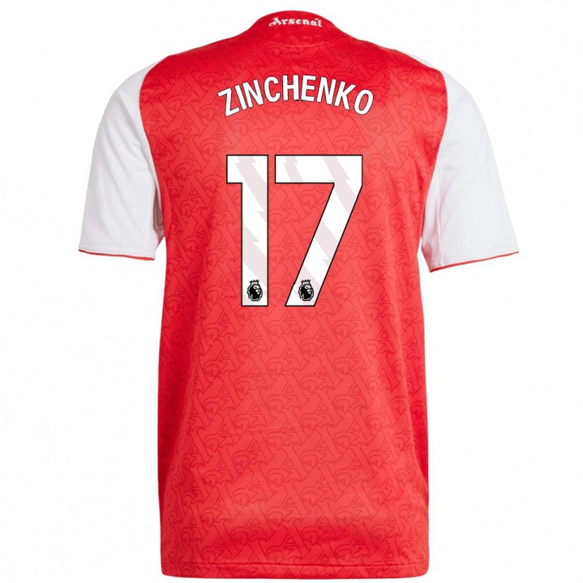 Danxen Damen Oleksandr Zinchenko #17 Rot Weiß Heimtrikot Trikot 2025/26 T-Shirt Schweiz
